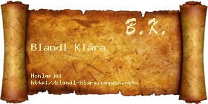 Blandl Klára névjegykártya