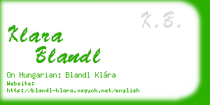 klara blandl business card