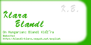 klara blandl business card